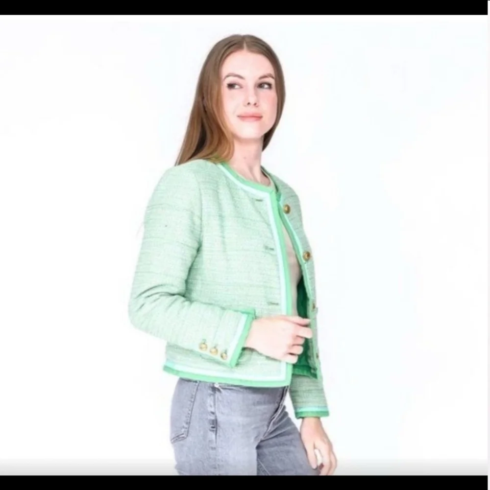 J.CREW Mint Green Tweed Blazer - Size 2